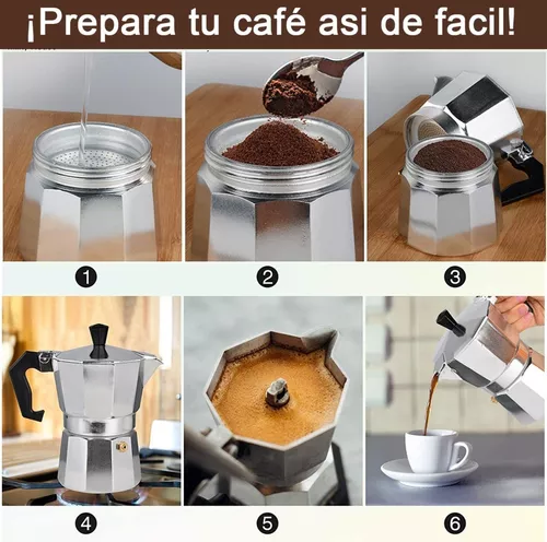Cafetera Italiana Clásica 9 Pocillos Manual Aluminio 540ml