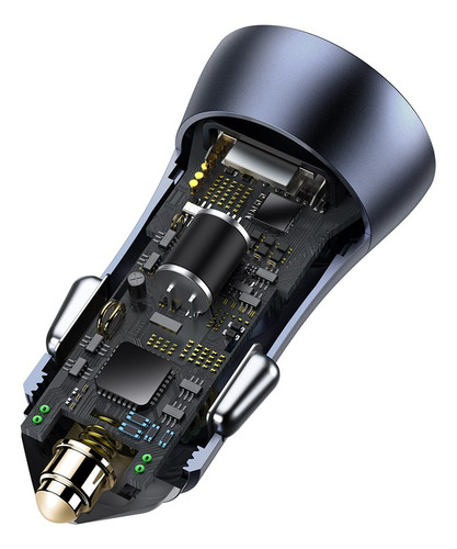 Cargador De Auto Para Carga Rápida Usb + Tipo C 40w Baseus Negro