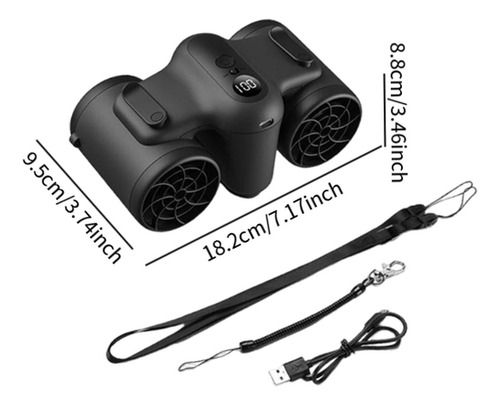 Ventilador De Cintura Con Cordón Para Colgar En El Cuello,