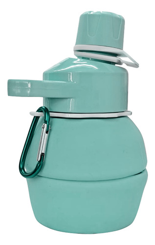 Botella Plegable Flexible Silicona Deportiva Color Verde