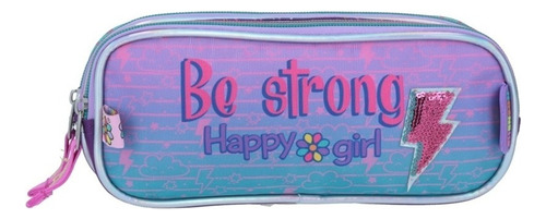 Lapicera Estuche Escolar Happy Girl Chenson Nube Glitery Color Lila HG64492-U