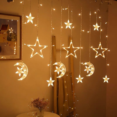 . Navidad Led 3.5m Cortina Luz Guirnalda Estrella Hadas
