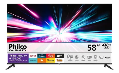 Smart Tv Philco 58 P58vik 4k Uhd Led Roku Dolby Audio Wi-fi Hdr10...