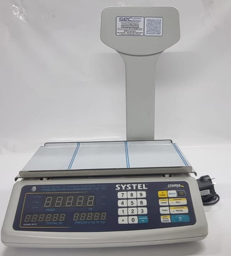 Balanza Comercial Digital Systel Croma Con Batería  31kg