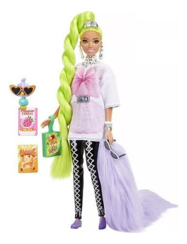 Barbie Extra Com Animal De Estimação Neon Green Hair Mattel