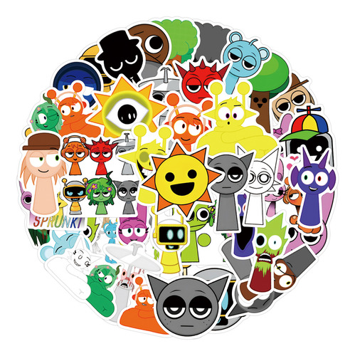 55pcs Pegatinas Calcomanias De Incredibox Sprunki