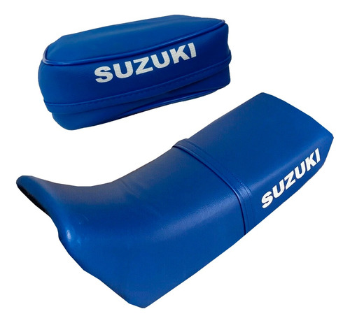 Tapizado + Bolso Suzuki Dr 350 Dr350, Funda De Asiento Azul