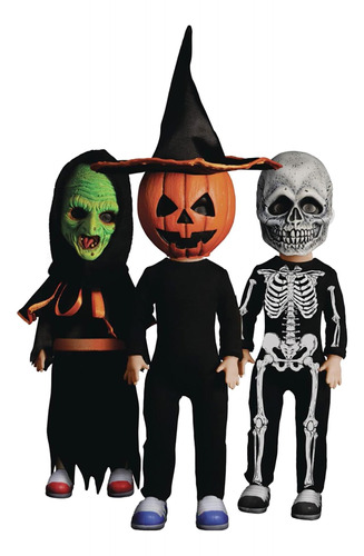 Mezco Set De 3 Muñecos Muertos Vivientes En Caja De Hallow.