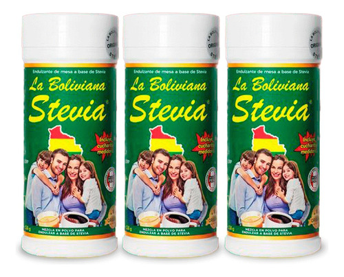 Stevia La Boliviana Endulzante Natural 120gr Pack 3 Unidades