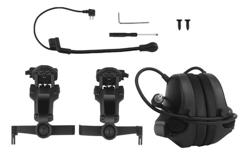 Auriculares De Caza Resistentes Con Micrófono, Negro