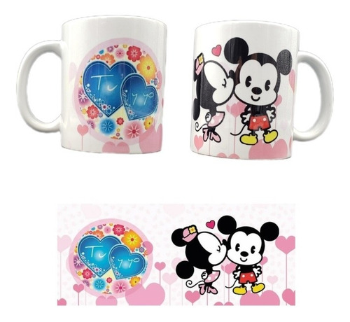 Taza Enamorados Tu Y Yo Mickey Y Minnie Mouse De 325ml.