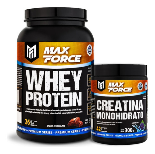 Proteina Max Force + Creatina Monohidrato Masa Muscular