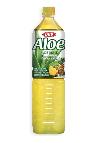 Jugo Okf Aloe Vera Sabor Piña 1500ml Caja De 12 Unidades 