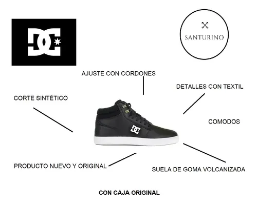 Dc Shoes Crisis 2 Hi Mx Shoe Bkw Adys100775bkw Original Env o gratis