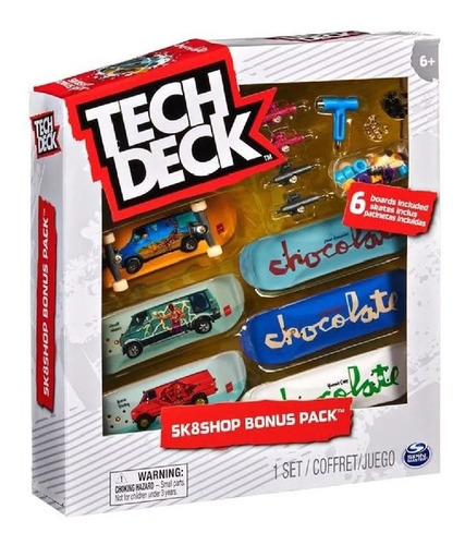 Kit Skate De Dedo Com 6 Shapes Chocolate Techdeck Sunny 2892