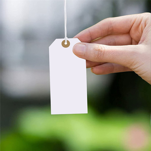 Etiqueta De Papel Com Furo De Reforço Com Corda Presa