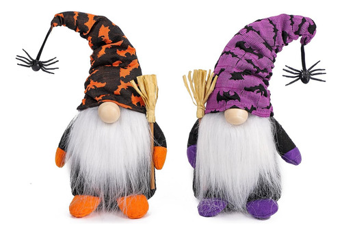 Gnomo De Peluche De Halloween,2 Pzs Adornos De Gnomos