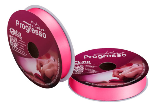 Fita De Cetim 15mm Progresso Face Simples N°03 50m Cor 2056 - Rosa Hibisco
