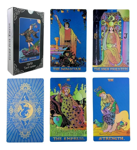 Tarot Rider Principiantes Laminado Especial Cartas Dorado