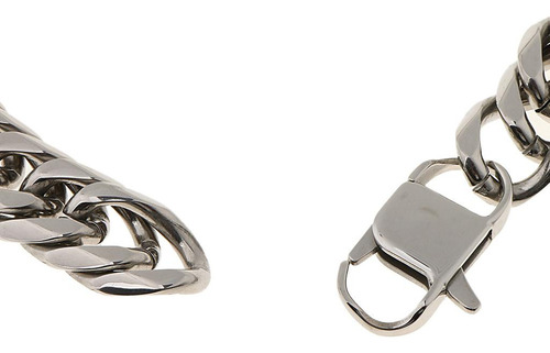 Py Cadena De Eslabones Cubanos De Plata 16mm