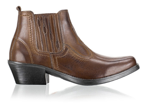 Bota Country Masculina Adulto Couro Confortável Frete Grátis