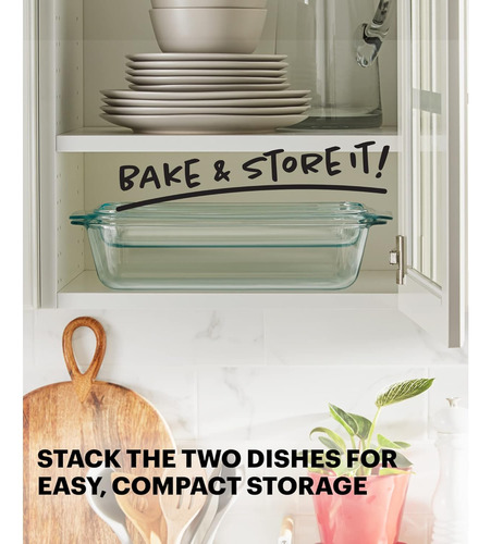 Plato Para Hornear De Vidrio 2 En 1 Pyrex Deep De 5.2 Cuarto
