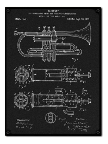 #1601 - Cuadro Decorativo - Trompeta Antigua Poster Retro