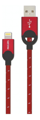 Cable iPhone Philips 1.2m Mfi 2608n Rojo