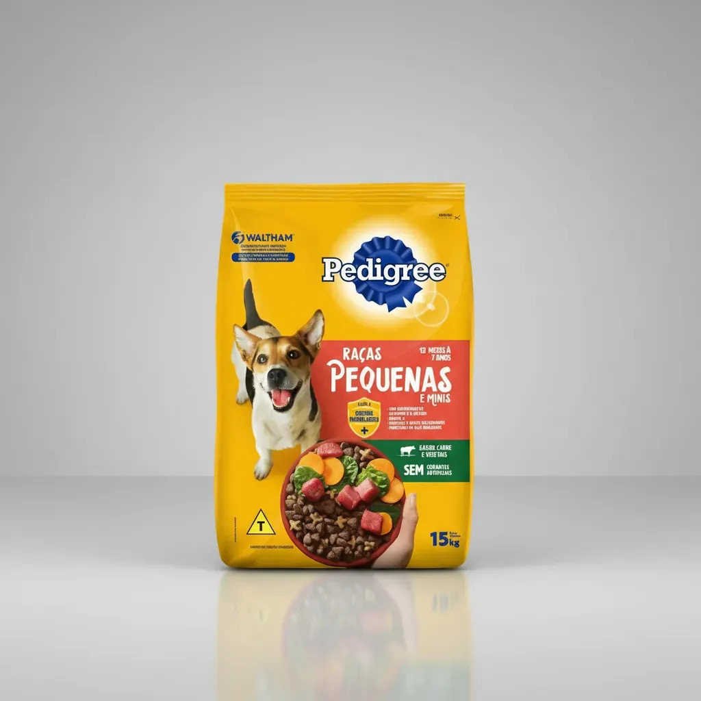 Ração Pedigree Cães Adultos Raças pequenas Sabor Carne e Vegetais de 15kg