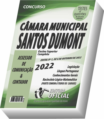 Apostila Câmara Municipal De Santos Dumont - Mg - Assessor De Comunicação E Contador - Frete Grátis !