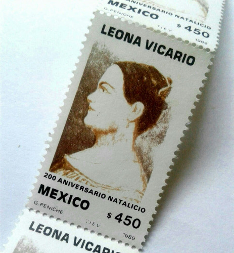 Imagen 3 de 3 de Timbres Postales Mexico Leona Vicario 200 Aniversario