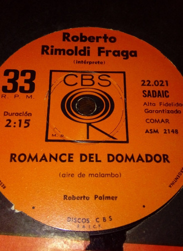 Disco De Roberto Rimoldi Fraga- Argentino Hasta La Muerte (Usado)