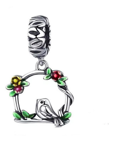 Charm Pájaro Columpio Plata 925 Zircón / Canale Donna 