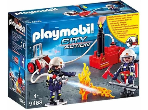 Playmobil Muñecos Bomberos C/ Bomba De Agua Y Acc 9468 Edu
