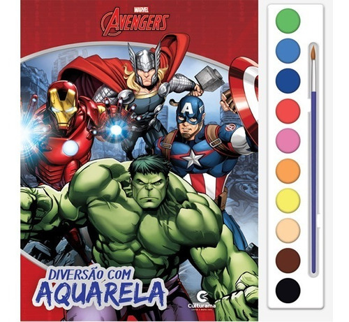 Livro Com Aquarela Marvel Avengers Vingadores