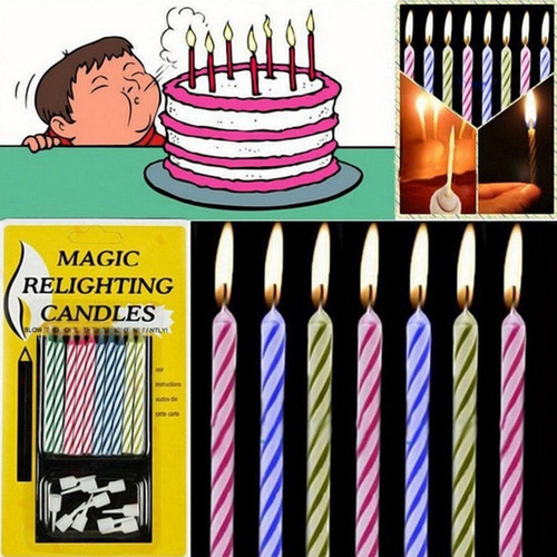 Imagen 4 de 6 de 10pc/lote Divertido Truco Velas Cumpleaños Pastel Decoración