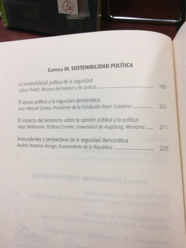 Sostenibilidad De La Seguridad Democrática. Alfredo Rangel.