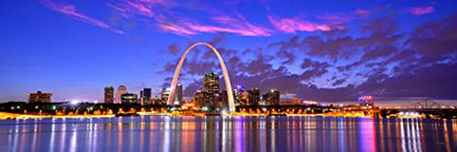 St. Louis Skyline Photo Print Sin Marco Dusk Sunset Color Ci