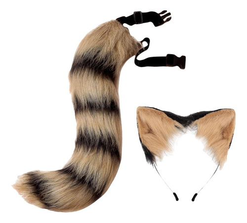 . Ears Hair Hoop Costume Fancy Dress Faux Fur Amarillo Negro