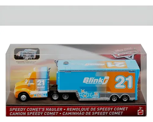 Disney Cars Speedy Comet Hauler Caminhão Blinkr 21 Mattel