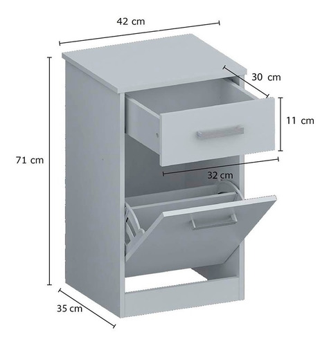 Imagen 7 de 10 de Mesa De Luz Mesita Con Botinero De Melamina Con Cajón