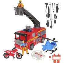 Comprar Camion Bomberos Rescate Luz Sonidos Figuras Helicoptero Moto