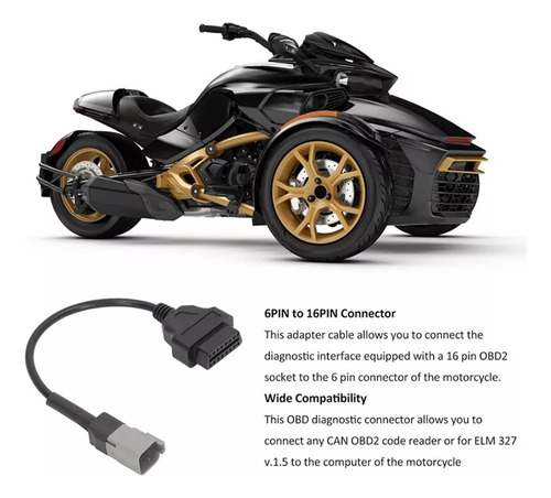 Y 6-pin A 16-pin Obd2 Cable De Diagnóstico Para Can Am, Atv