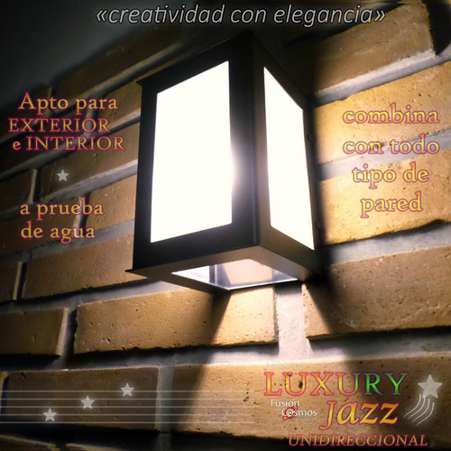 Imagen 3 de 10 de Aplique Pared Exterior Unidireccional Farol Led 12w Pack X2u