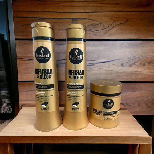 Kit Haskell Infusão De Óleos Shampoo Condici 1 Mascara 500ml