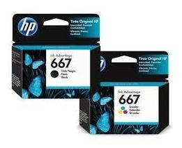 Cartucho Set Pack 667 Hp  Tintas Original Negro Y Tricolor