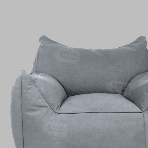 Sillon Puff Con Descansa Brazos Gran Tamaño Con Taburete