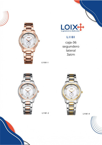 Reloj De Dama Loix® L1181 En Acero Casual-formal