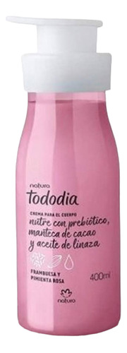 Crema corporal Natura Tododia de frambuesa y pimienta rosa en tarro de 400 ml/400 g