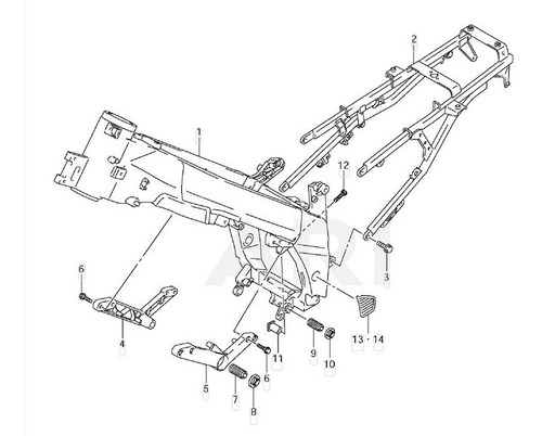 Imagen 2 de 3 de Goma Chasis V-strom Pie Derecho 43585-27g00 Suzuki Original